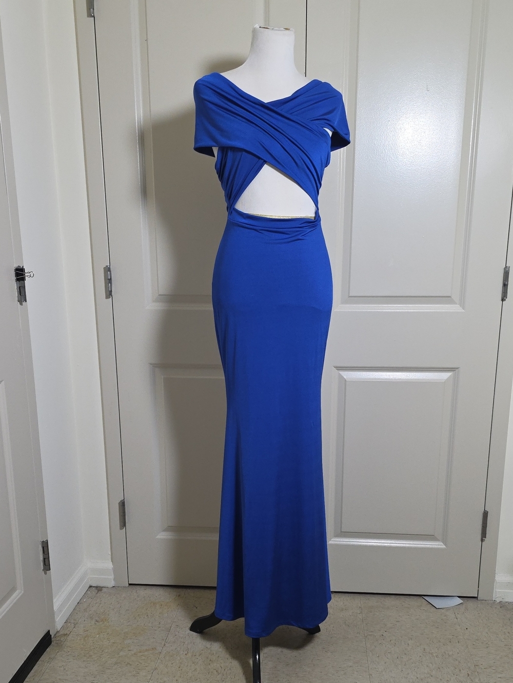 Fashion Nova Royal Blue Twist Cutout Maxi Dress